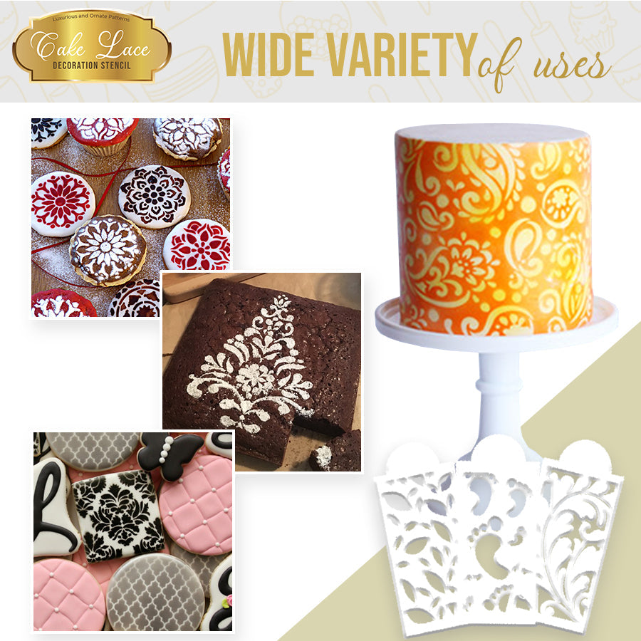 Cake Lace Decoration Stencil (Set of 10)