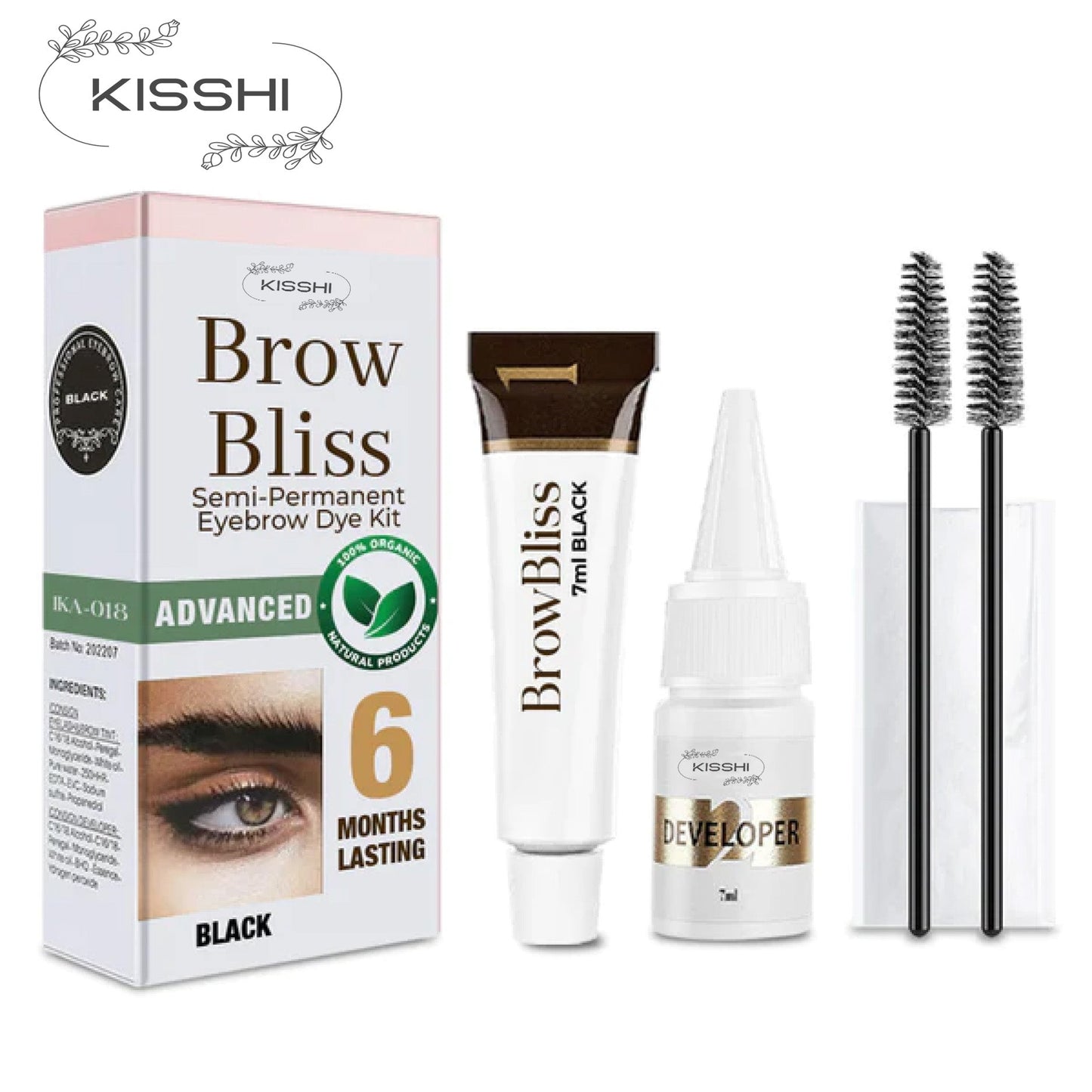KISSHI™ BrowBliss Semi-permanentes Augenbrauen-Tönungsset