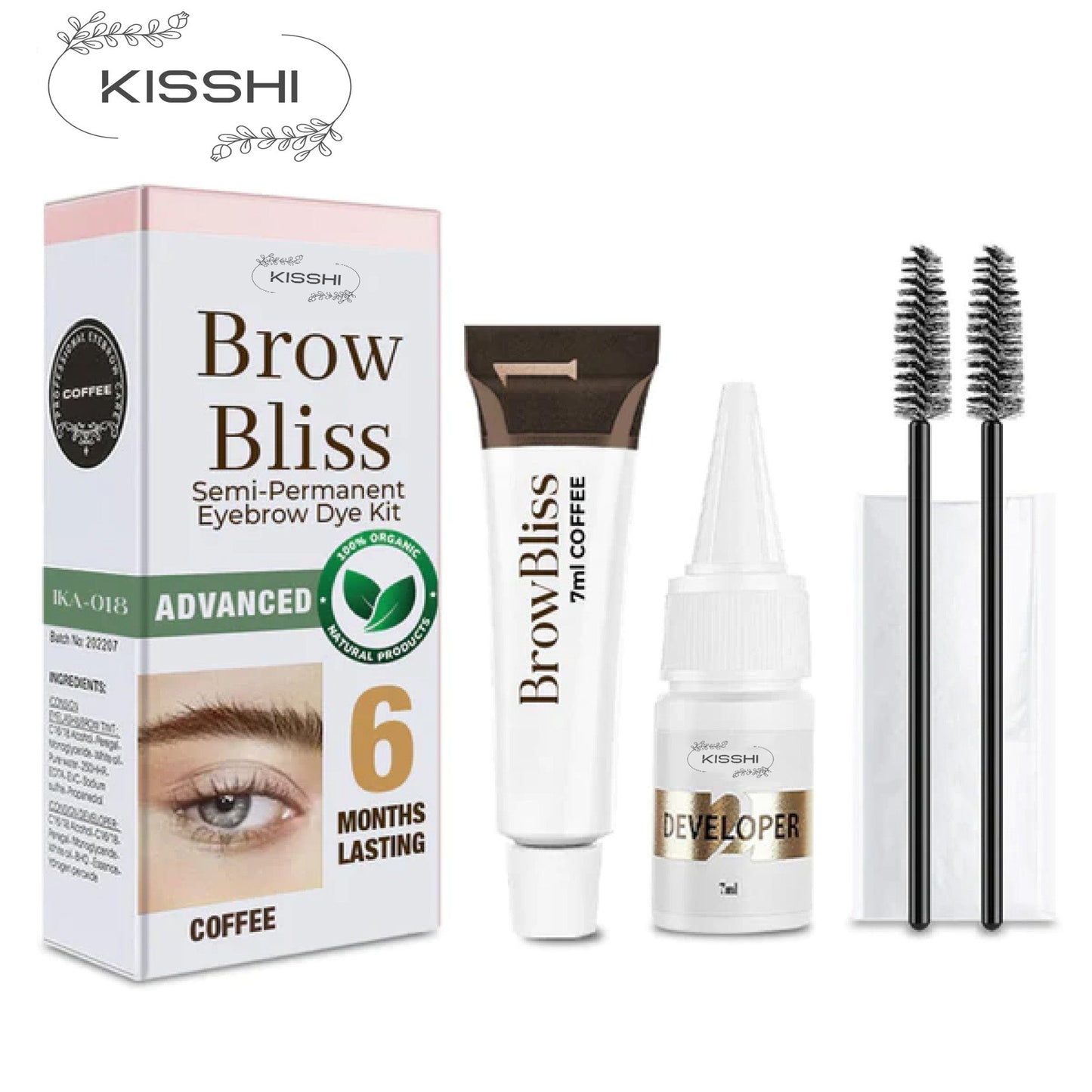 KISSHI™ BrowBliss Semi-permanentes Augenbrauen-Tönungsset