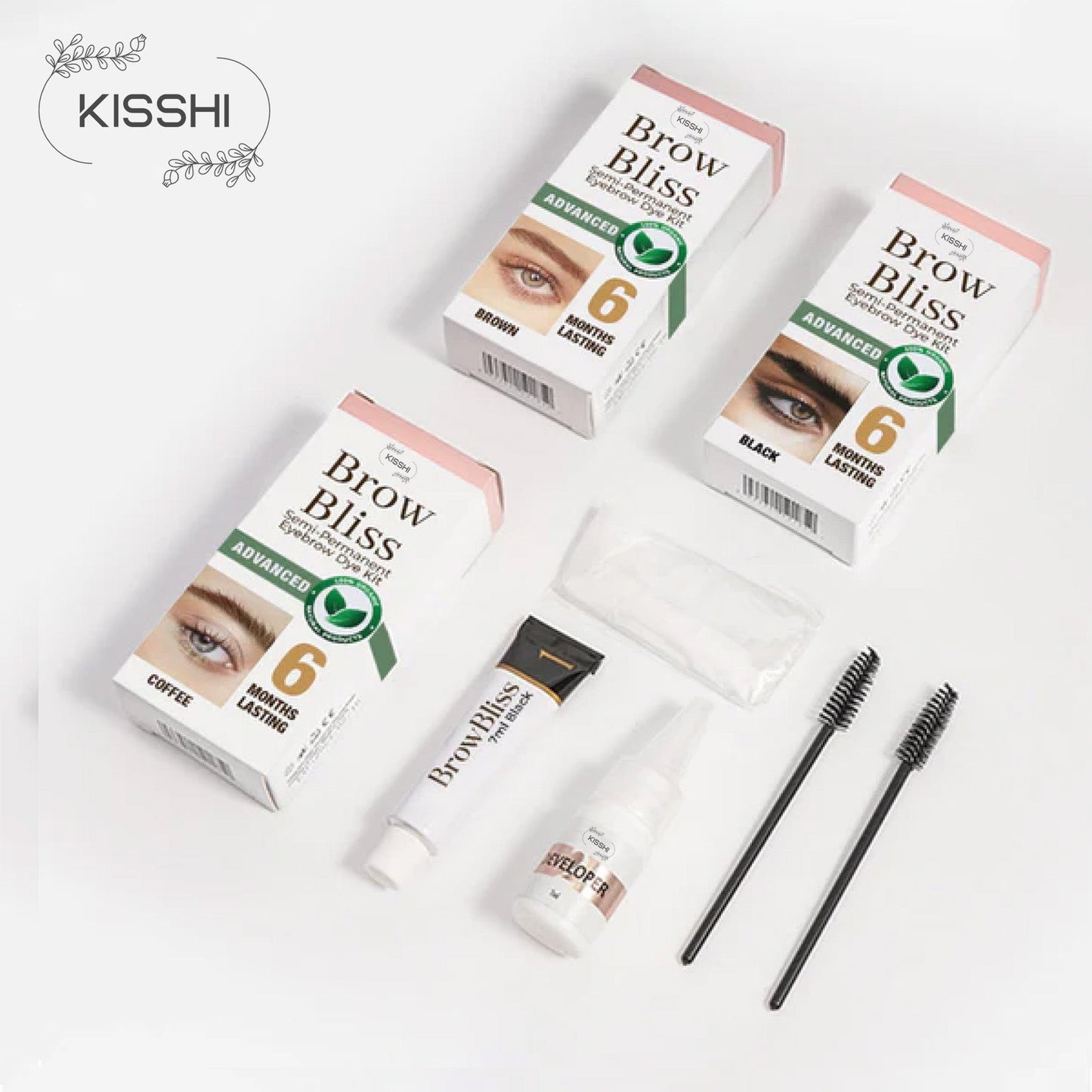 KISSHI™ BrowBliss Semi-permanentes Augenbrauen-Tönungsset